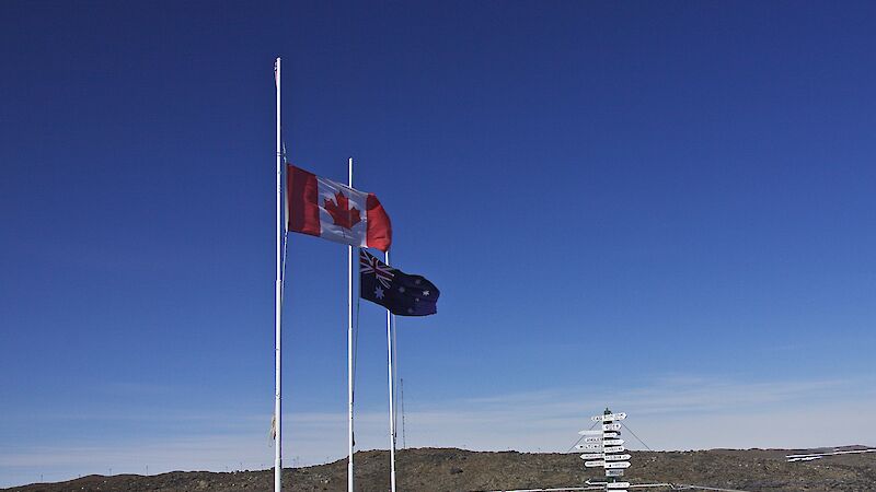 Flags at half mast