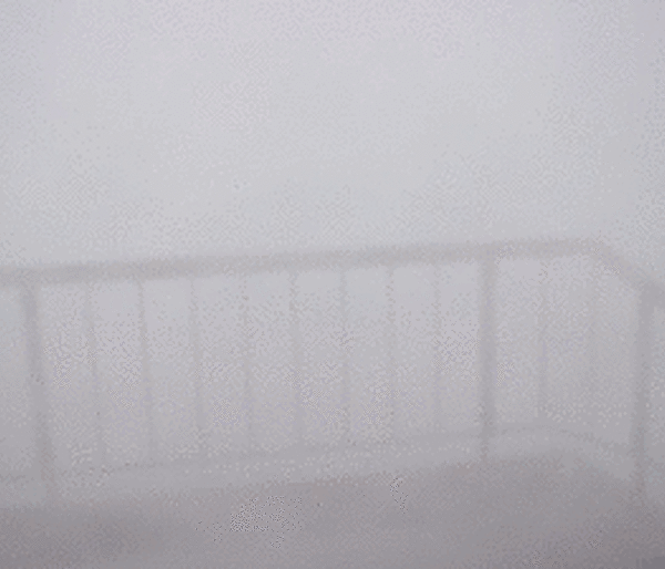 Blizzard view from Mawson red shed