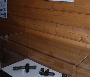 The air tractor parts on display at the Mawson’s Huts Replica Museum in Hobart.