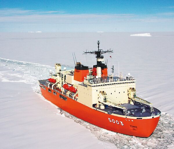 The Japanese icebreaker, Shirase.