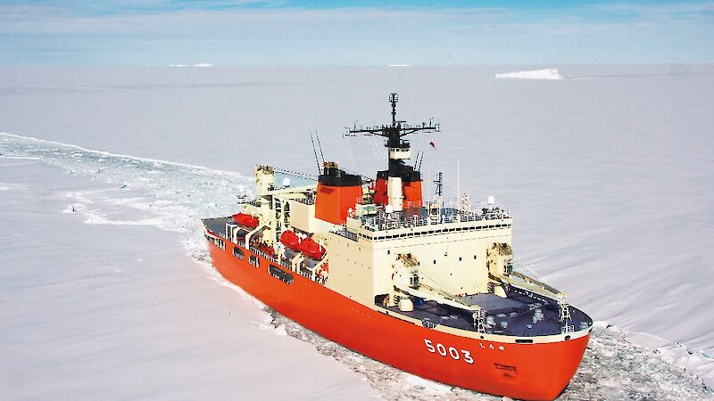 The Japanese icebreaker, Shirase.