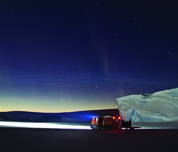 Hägglunds on fast ice near Mawson 2013