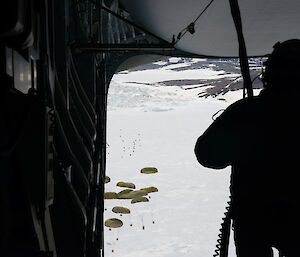 Photo of parachutes from air drop