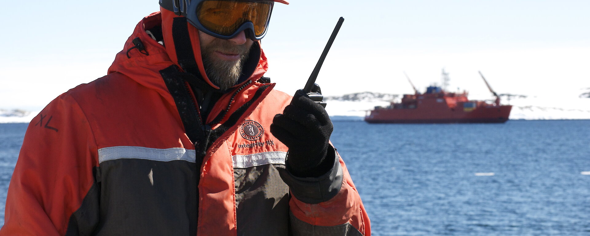 Anthony Hull coordinating the resupply at Australia’s Casey research station