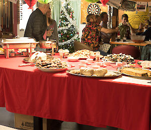 The feast Macquarie Island expeditioners enjoyed on Christmas Day