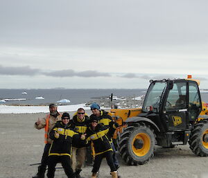 Bianca (front right) with members of the remediation team at Casey in February 2015, at the remediation site.
