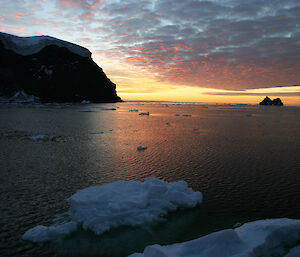 Sunset over the Balleny Islands