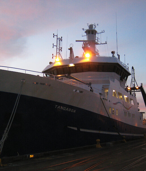 The Tangaroa alongside Aotea Wharf, Wellington, New Zealand