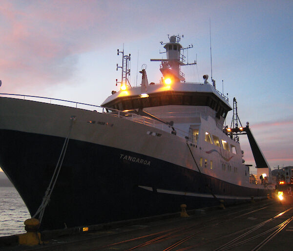 The Tangaroa alongside Aotea Wharf, Wellington, New Zealand
