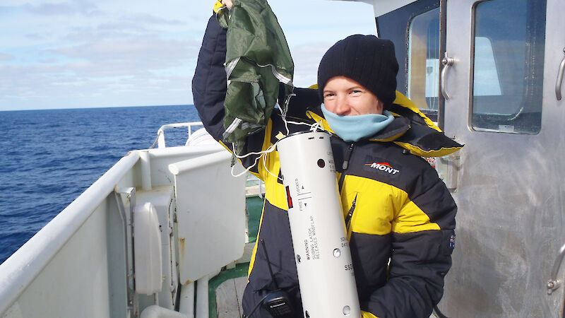 The directional sonobuoy used to listen for blue whale songs