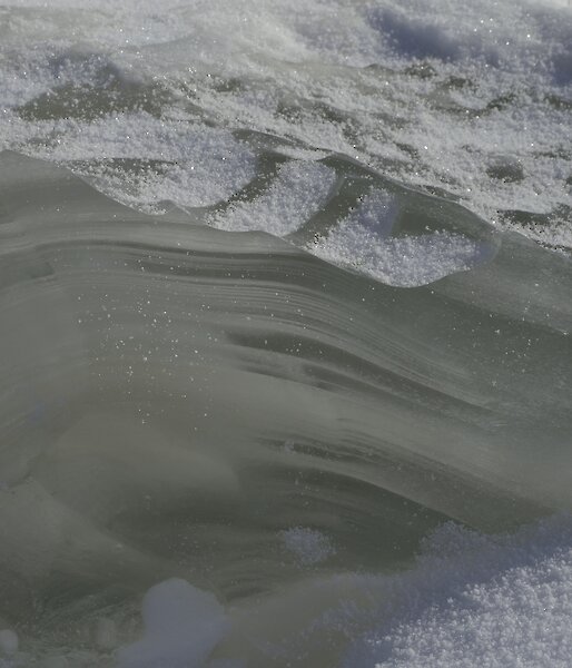 The distinct refrozen basal melt water