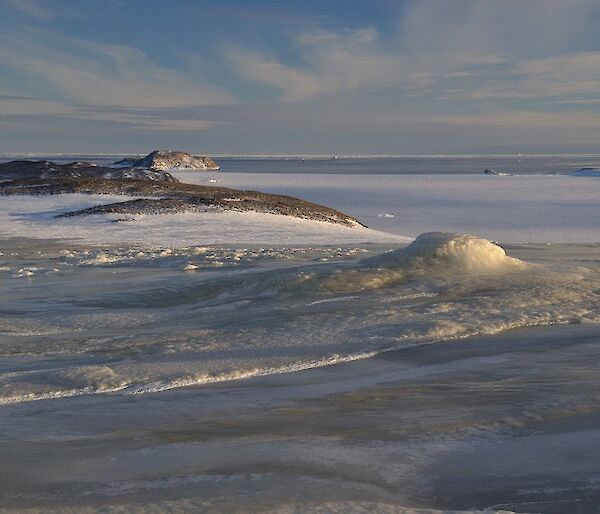 View of the Jökulhlaup at Robinsons Ridge, near Australia’s Casey station