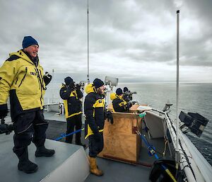 The Australian Antarctic Division team on board the voyage