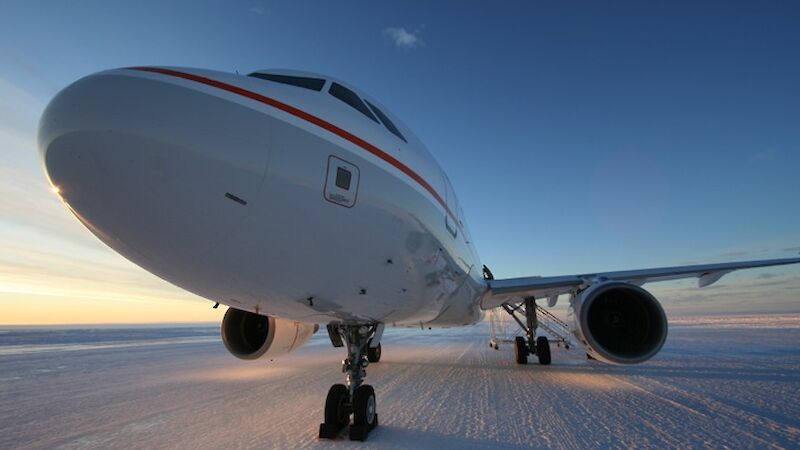 Australia’s airbus A319 on the ground in Antarctica