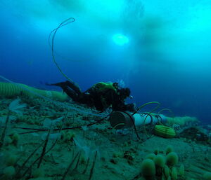 Thruster tube on the sea floor during the ocean acidification experiment