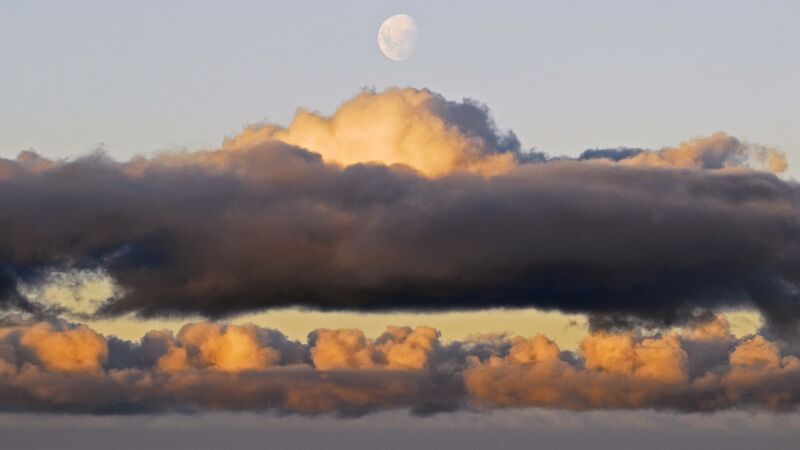 Cumulus clouds over icebergs in the Southern Ocean