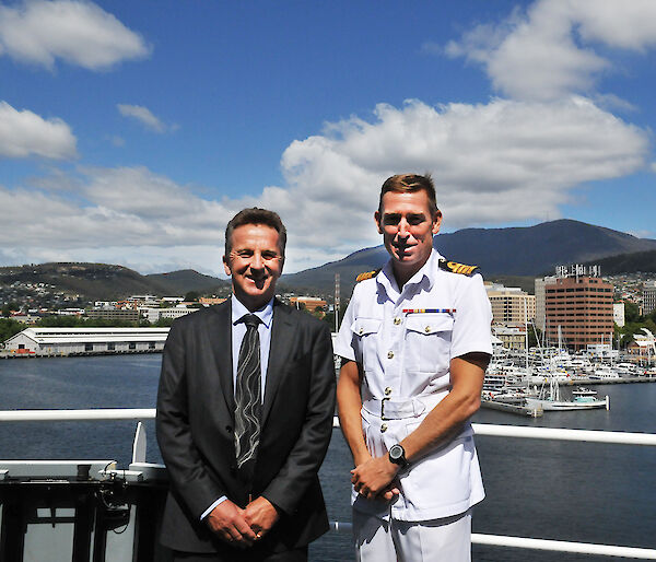 photo of AAD Director and HMS Protector