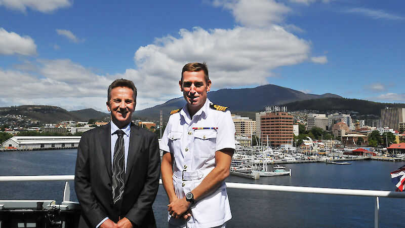 photo of AAD Director and HMS Protector