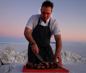 Photo of chef in Antarctica