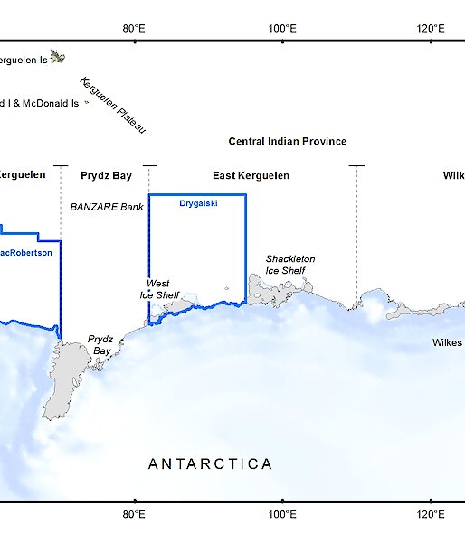 Map of the proposed East Antarctic Marine Protected Area