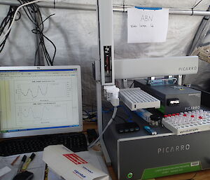 The laser spectrometer used to measure past temperature.