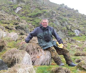 Macquarie Island Station Leader Ivor Harris on Macquarie Island.