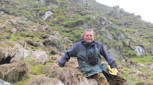 Macquarie Island Station Leader Ivor Harris on Macquarie Island.