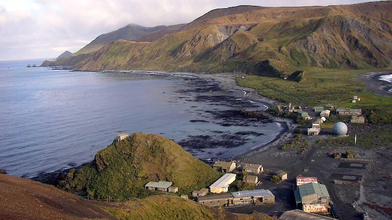 A view of Macquarie Island station from North Head