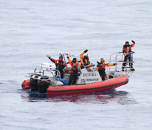 The small boat team aboard the Remora
