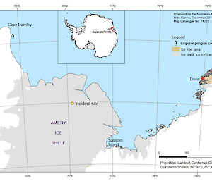 Map of Davis station and incident area