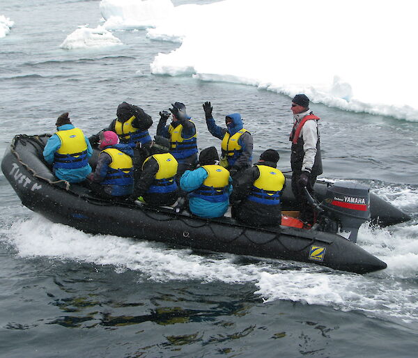 Tourists explore Antarctica