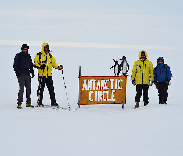 The group of four who took on the marathon, Craig George, Johan Mets, Seamus Liston and Gavin Melgaard at the Antarctic Circle.