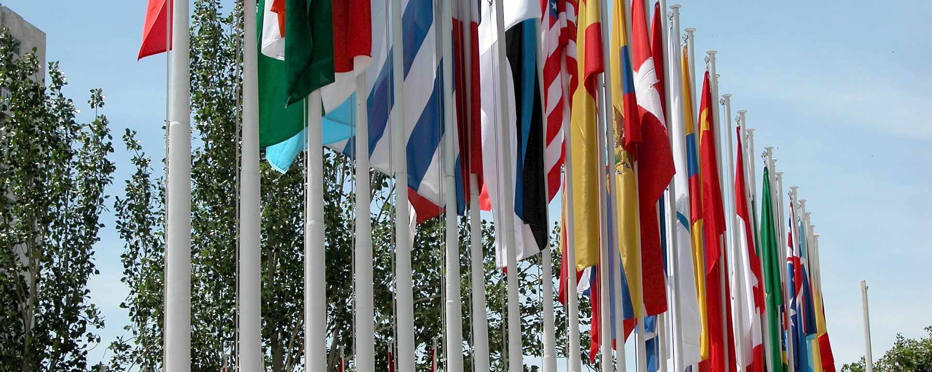 Flags of the Antarctic Treaty Consultative Meeting XXVI in Madrid, Spain