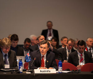 Australia’s Head of Delegation Greg French at the 35th Antarctic Treaty Consultative Meeting in Hobart