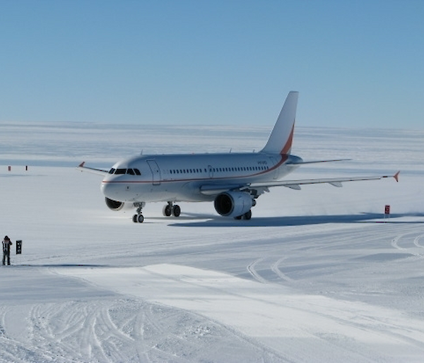 The A319 at Wilkins Aerodrome, Antarctica