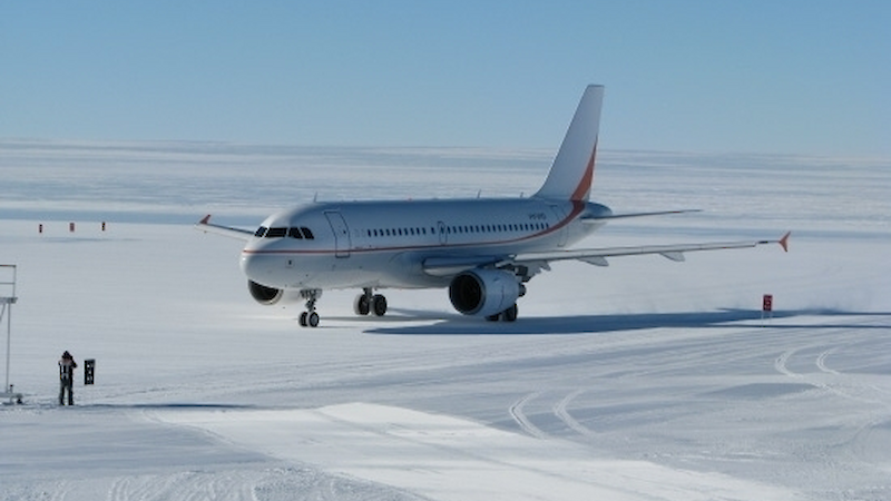The A319 at Wilkins Aerodrome, Antarctica