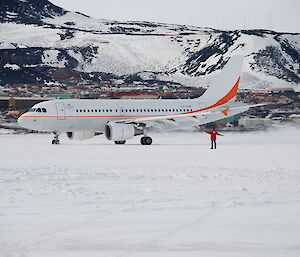 Australia’s A319 on the Pegasus runway at McMurdo Station, Antarctica