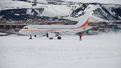 Australia’s A319 on the Pegasus runway at McMurdo Station, Antarctica