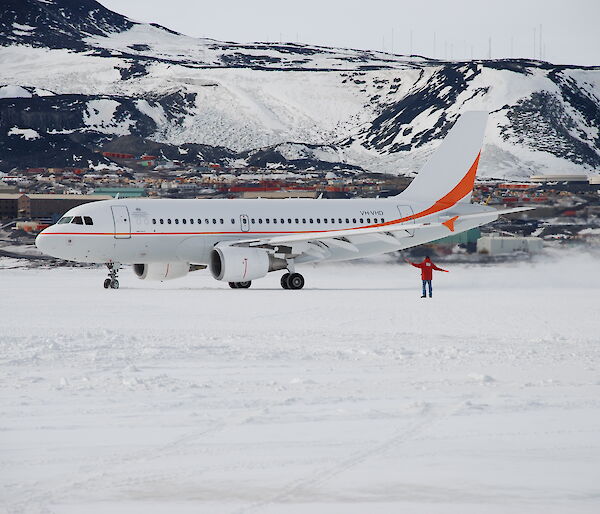 Australia’s A319 on the Pegasus runway at McMurdo Station, Antarctica