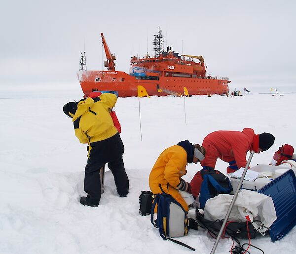 Field team at work on the first SIPEX voyage October 2007