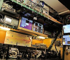 optical instruments and computer screens that make up part of the iron lidar