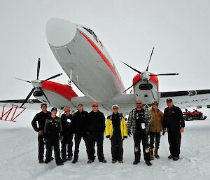 The ICECAP team and Basler aircraft at Casey in 2010.