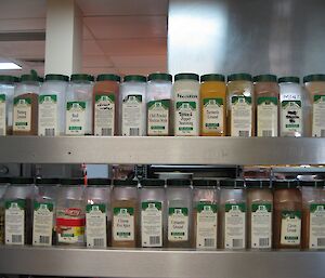 Rows of spices at Casey station.