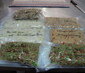 Cooked and vacuum-sealed field rations at Casey station.
