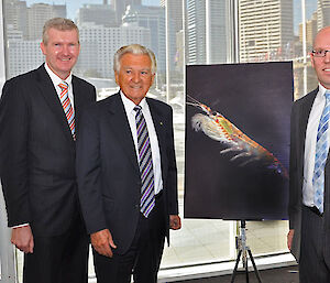 Federal Environment Minister, Tony Burke, former Prime Minister Bob Hawke and Dr Bruce Deagle