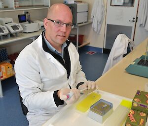 Dr Bruce Deagle in the Australian Antarctic Division’s genetics laboratory