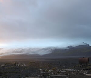 A snowy landscape.