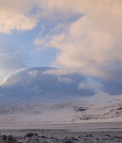 An icy scene.