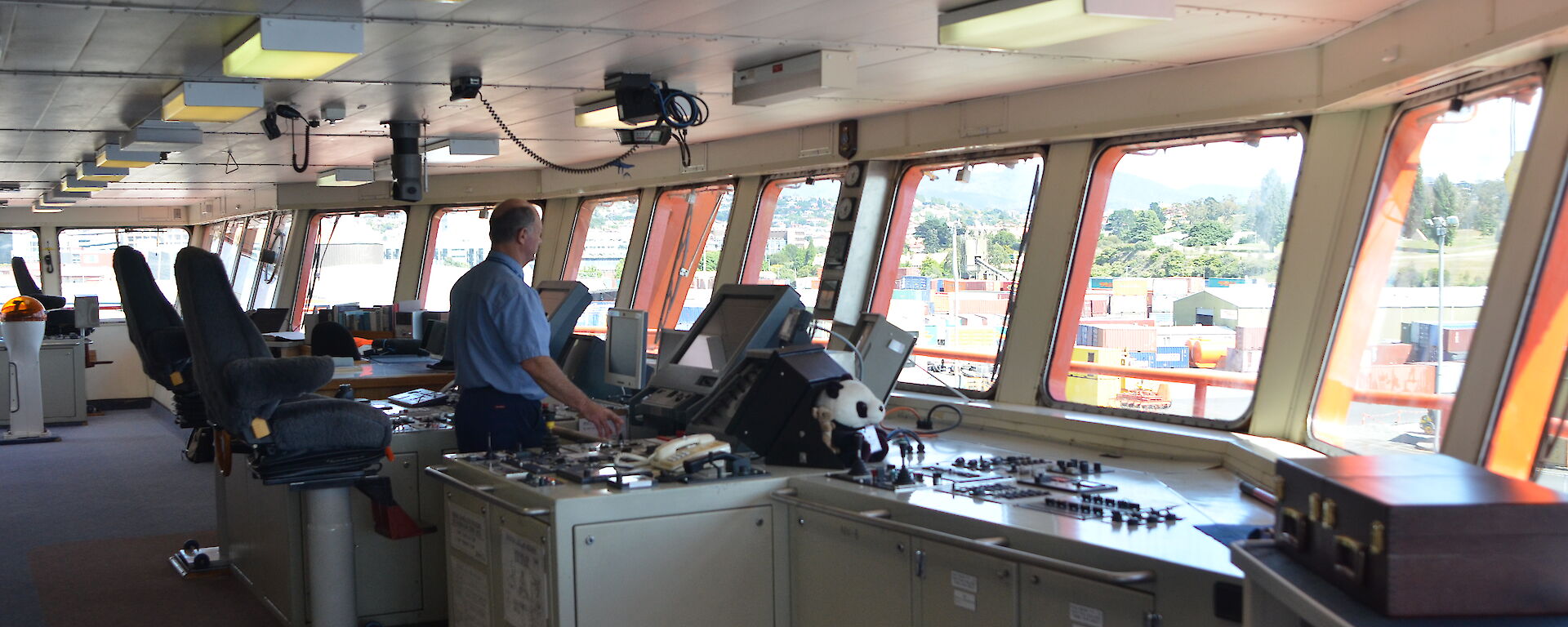 Captain Doyle on the bridge of the Aurora Australis