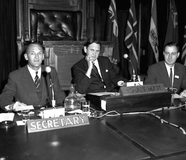 The first Antarctic Treaty Consultative Meeting in Parliament House in Hobart 1961